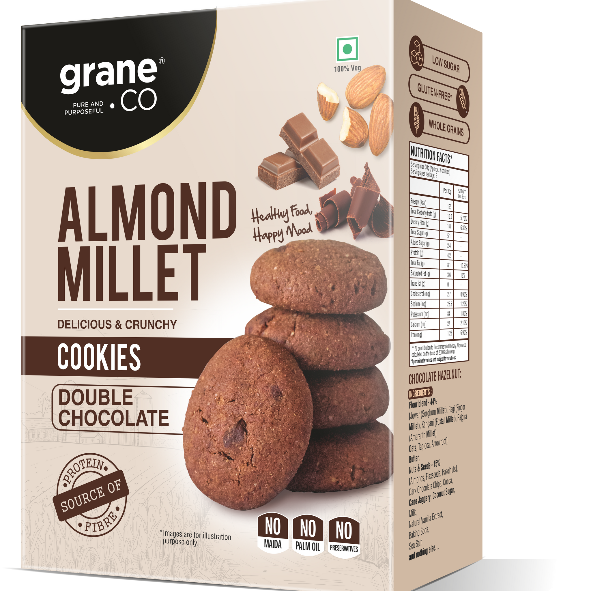 Almond Millet Cookies - Double Chocolate